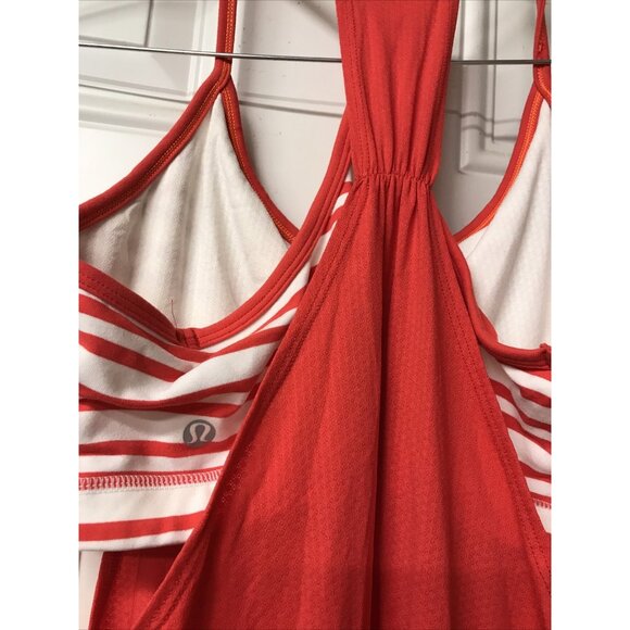 Lululemon size 6 racerback No Limits Tank Love Red / Twin Stripe Love Red - Picture 4 of 4